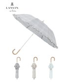 【ムーンバット/MOONBAT】のランバン オン ブルー 晴雨兼用日傘 折りたたみ傘 ドビー×フリル 遮光 遮熱 UV グレー(グレンチェック)|ID: prp329100004869263 ipo3291000000036287353