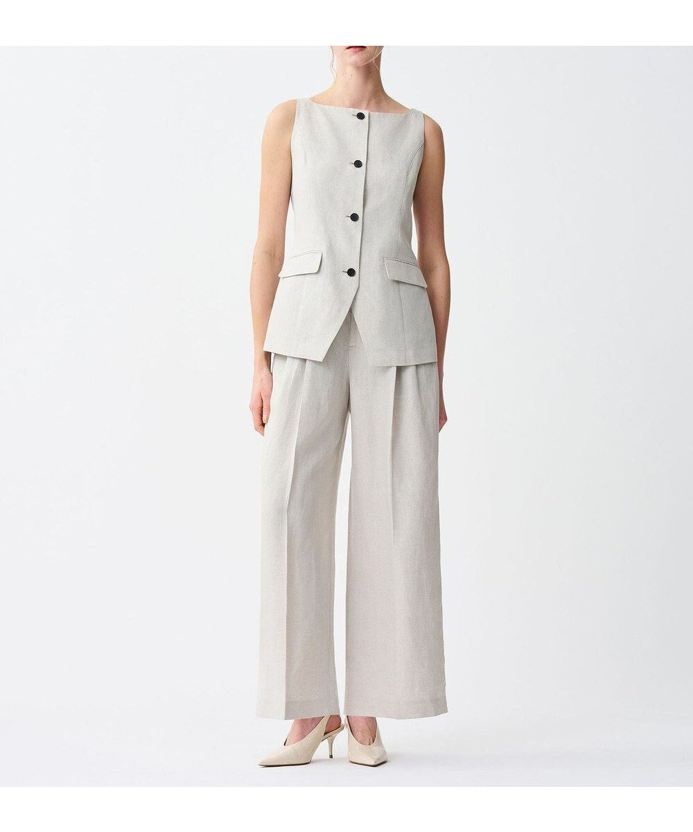 【アンクレイヴ/uncrave】のテンセルライトリネン ワイドパンツ 人気、トレンドファッション・服の通販 founy(ファニー) 　ファッションモデル・俳優・女優　Models　女性　Women　佐藤晴美　Sato Harumi　ファッション　Fashion　レディースファッション　Fashion for Women　パンツ　Pants & Trousers　春　Spring　ジャケット　Jacket, Outerwear　ストレート　Straight, Straight Cut　センター　Center, Center Line　トリミング　Trimming, Decorative Edge　定番　Standard, Basic Item　ビッグ　Big, Oversized　リネン　Linen, Linen Fabric　ワイド　Wide, Wide Fit　S/S・春夏　SS, Spring/Summer, Warm Season　夏　Summer　 other-1|ID: prp329100004869268 ipo3291000000036287429