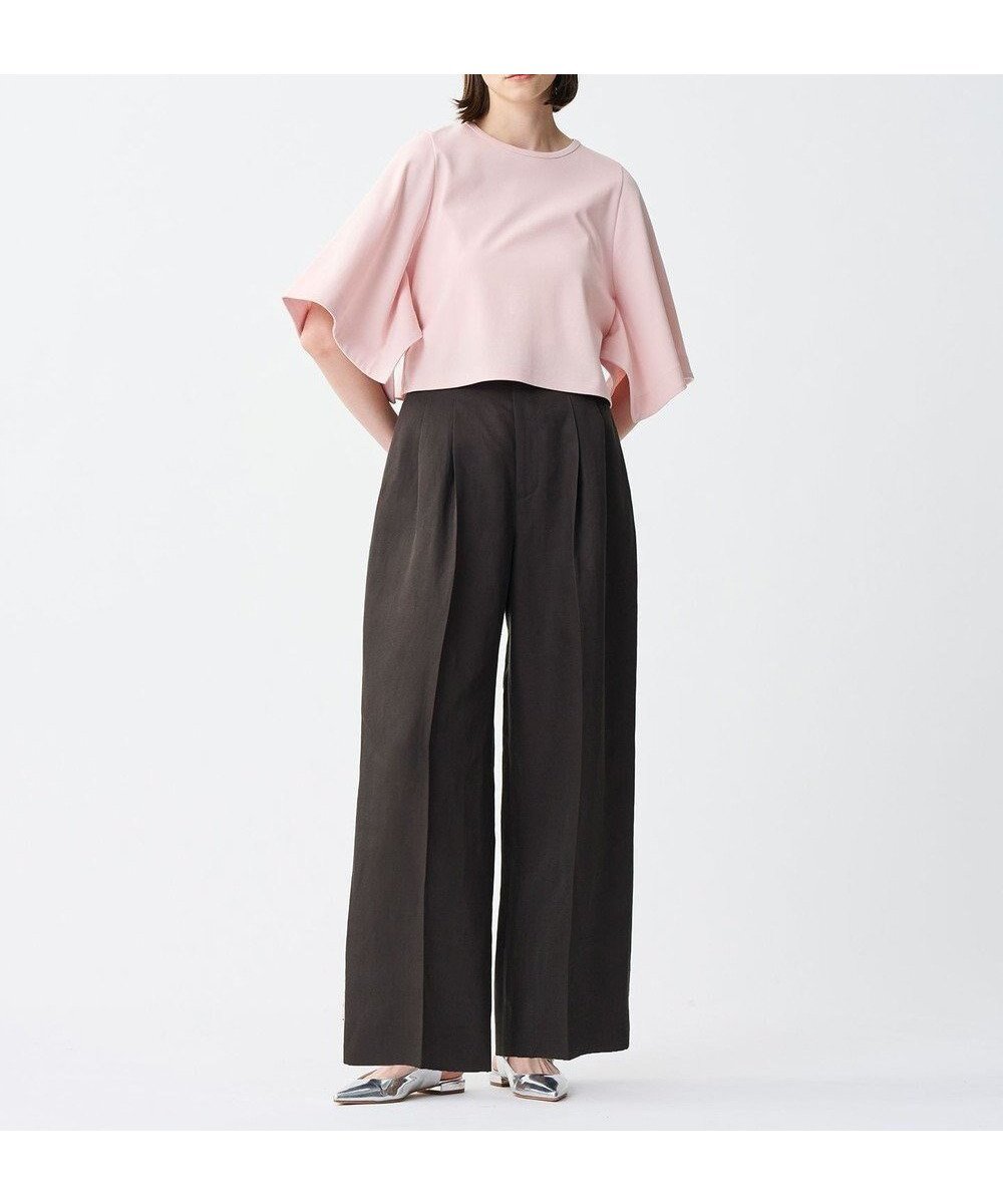 【アンクレイヴ/uncrave】のテンセルライトリネン ワイドパンツ インテリア・キッズ・メンズ・レディースファッション・服の通販 founy(ファニー) 　ファッションモデル・俳優・女優　Models　女性　Women　佐藤晴美　Sato Harumi　ファッション　Fashion　レディースファッション　Fashion for Women　パンツ　Pants & Trousers　春　Spring　ジャケット　Jacket, Outerwear　ストレート　Straight, Straight Cut　センター　Center, Center Line　トリミング　Trimming, Decorative Edge　定番　Standard, Basic Item　ビッグ　Big, Oversized　リネン　Linen, Linen Fabric　ワイド　Wide, Wide Fit　S/S・春夏　SS, Spring/Summer, Warm Season　夏　Summer　ブラウングレー|ID: prp329100004869268 ipo3291000000036287432