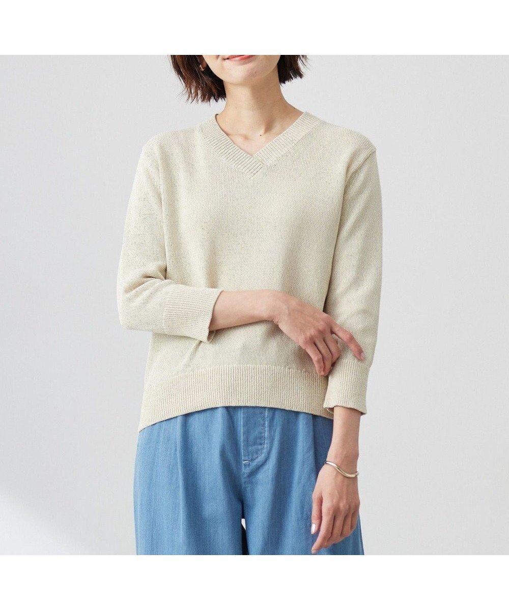 【ジェイ プレス/J.PRESS】の【洗える】GIMA COTTON ミックスカラー Vネック ニット インテリア・キッズ・メンズ・レディースファッション・服の通販 founy(ファニー) 　ファッション　Fashion　レディースファッション　Fashion for Women　トップス・カットソー　Cut & Sew Tops　ニット　Knit Tops & Sweaters　Vネックトップス　V-Neck Tops / V-Cut Neckline Shirts　インナー　Innerwear　セーター　Sweater, Knitwear　タートルネック　Turtleneck, High Neck　ハイネック　High Neck, Mock Neck　ミックス　Mix, Mixed Style　ワイド　Wide, Wide Fit　夏　Summer　春　Spring　S/S・春夏　SS, Spring/Summer, Warm Season　洗える　Machine Washable　イエローMIX系|ID: prp329100004869269 ipo3291000000036287442