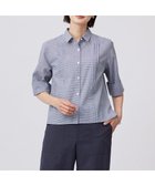 【ジェイ プレス/J.PRESS】の【洗える】リネンminiチェック フロントピンタック シャツ ネイビー系|ID: prp329100004869270 ipo3291000000036287452