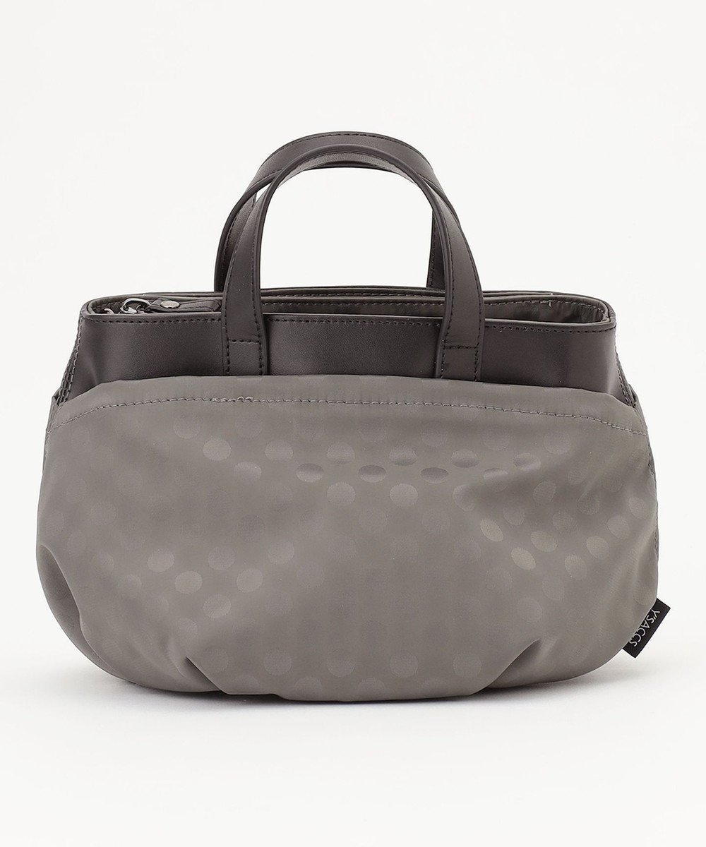 【イザック/Y'SACCS】のPolka Dots タックラウンド2WAYミニマムトート インテリア・キッズ・メンズ・レディースファッション・服の通販 founy(ファニー) 　ファッション　Fashion　レディースファッション　Fashion for Women　バッグ　Bags　ジャカード／ジャガード　Jacquard, Woven Pattern　スマート　Smart, Elegant　ドット　Polka Dot, Dot Pattern　定番　Standard, Basic Item　バケツ　Bucket, Bucket Style　フォルム　Silhouette, Form　ポケット　Pocket, Pocket Detail　マグネット　Magnet, Magnetic Closure　ラウンド　Round, Round Neck　エレガント 上品　Elegant　グレー|ID: prp329100004869286 ipo3291000000036287676