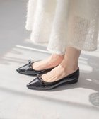 【組曲/KUMIKYOKU】の【晴雨兼用】ポインテッドリボンパンプス 人気、トレンドファッション・服の通販 founy(ファニー) ファッション Fashion レディースファッション Fashion for Women おすすめ Recommended / Our Picks エナメル Patent Leather フラット Flat, Flat Shoes リボン Ribbon, Bow thumbnail ブラック系|ID: prp329100004869288 ipo3291000000036287706