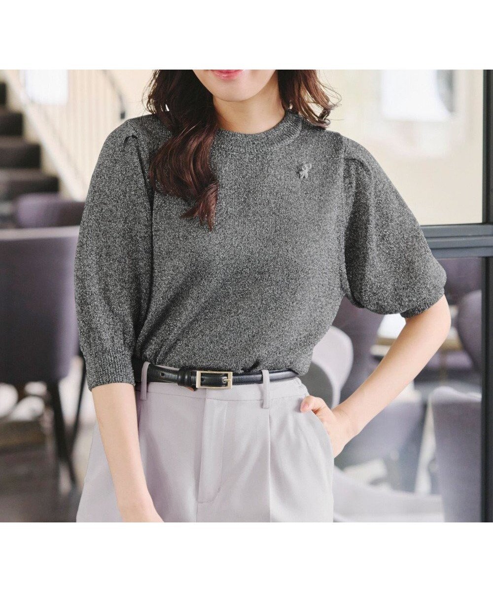 【ティアクラッセ/Tiaclasse】の【洗える】ラメニットトップス 人気、トレンドファッション・服の通販 founy(ファニー) 　ファッション　Fashion　レディースファッション　Fashion for Women　トップス・カットソー　Cut & Sew Tops　ニット　Knit Tops & Sweaters　アクセサリー　Fashion Accessories　ウォッシャブル　Machine Washable　カーディガン　Cardigan, Knitwear　シンプル　Simple, Minimal　セーター　Sweater, Knitwear　チュニック　Tunic, Long Top　ポケット　Pocket, Pocket Detail　エレガント 上品　Elegant　再入荷　Restock / Back in Stock　半袖　Short Sleeve, Half Sleeve　夏　Summer　新作・新入荷　New Arrivals / New In　春　Spring　S/S・春夏　SS, Spring/Summer, Warm Season　洗える　Machine Washable　秋　Autumn　 other-1|ID: prp329100004869301 ipo3291000000036287887