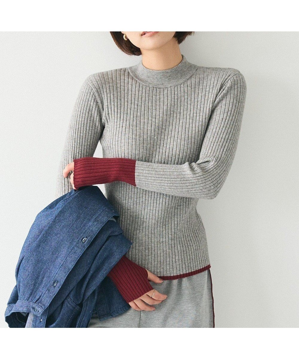 【クラフトスタンダードブティック/CRAFT STANDARD BOUTIQUE】の洗える/とてもち配色モックネックリブニットプルオーバー/24AW インテリア・キッズ・メンズ・レディースファッション・服の通販 founy(ファニー) 　ファッション　Fashion　レディースファッション　Fashion for Women　トップス・カットソー　Cut & Sew Tops　ニット　Knit Tops & Sweaters　カジュアルプルオーバー・ニットトップス　Pullovers & Knit Tops / Casual Pullovers　インナー　Innerwear　洗える　Machine Washable　コンパクト　Compact, Small Size　シンプル　Simple, Minimal　ジャケット　Jacket, Outerwear　セーター　Sweater, Knitwear　フィット　Fit, Slim Fit　ベーシック　Basic, Essential　ポケット　Pocket, Pocket Detail　冬　Winter / This Winter　A/W・秋冬　Autumn/Winter　2024年　2024　2024-2025秋冬・A/W　Autumn/Winter 2024–25 AW24–25　Gray|ID: prp329100004869325 ipo3291000000036288352