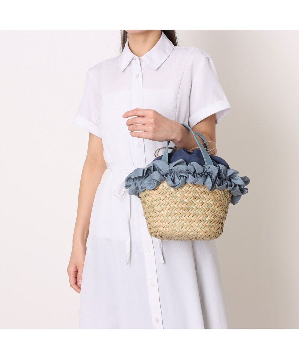 【アンビリオン/UNBILLION】のカシュカシュ cachecache / フリルカゴバッグ インテリア・キッズ・メンズ・レディースファッション・服の通販 founy(ファニー) 　ファッション　Fashion　レディースファッション　Fashion for Women　バッグ　Bags　カラフル　Colorful Design　巾着　Drawstring Bag, Kinchaku　財布　Wallet, Purse　ハンド　Hand, Handmade　バスケット　Basket, Basket Bag　フリル　Frill, Ruffle　ミックス　Mix, Mixed Style　モチーフ　Motif, Design Theme　リゾート　Resort, Vacation Style　再入荷　Restock / Back in Stock　夏　Summer　エレガント 上品　Elegant　ブルー|ID: prp329100004869328 ipo3291000000036288421