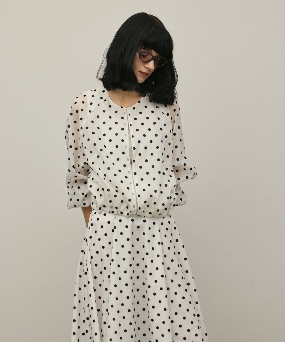 【グレース コンチネンタル/GRACE CONTINENTAL】のドットフロッキーブルゾン 人気、トレンドファッション・服の通販 founy(ファニー) 　ファッション　Fashion　レディースファッション　Fashion for Women　アウター　Coat / Outerwear Collection　レディースジャケット・軽アウター　Jackets　ブルゾンジャケット・スポーティアウター　Blouson Jackets　シアー　Sheer, See-Through　ジャケット　Jacket, Outerwear　ドット　Polka Dot, Dot Pattern　ブルゾン　Blouson, Bomber Jacket　モチーフ　Motif, Design Theme　夏　Summer　春　Spring　S/S・春夏　SS, Spring/Summer, Warm Season　 other-1|ID: prp329100004869334 ipo3291000000036288525