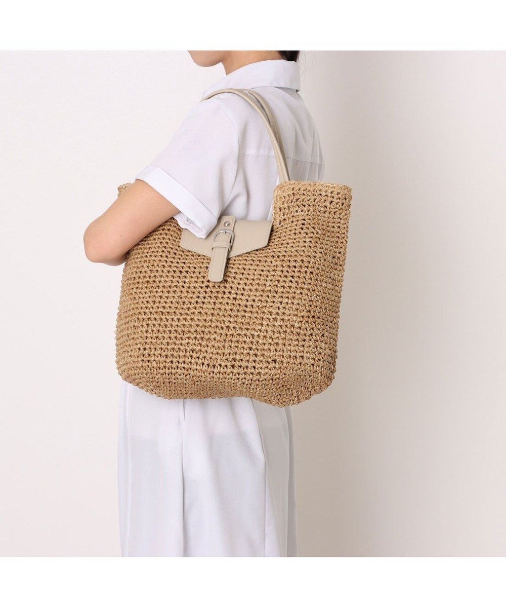 【アンビリオン/UNBILLION】のカシュカシュ cachecache / ベルトフラップクロッシェトート カゴバッグ インテリア・キッズ・メンズ・レディースファッション・服の通販 founy(ファニー) 　ファッション　Fashion　レディースファッション　Fashion for Women　バッグ　Bags　ベルト&ウエストマーク　Belts & Waist Accessories　カラフル　Colorful Design　シンプル　Simple, Minimal　雑誌　Magazine, Fashion Magazine　ハンド　Hand, Handmade　フラップ　Flap, Flap Pocket　ペーパー　Paper, Kraft Paper　ミックス　Mix, Mixed Style　モチーフ　Motif, Design Theme　再入荷　Restock / Back in Stock　オーク|ID: prp329100004869335 ipo3291000000036288547