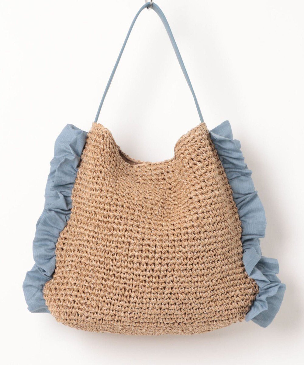 【アンビリオン/UNBILLION】のカシュカシュ cachecache / サイドフリルワンンハンドルトート カゴバッグ インテリア・キッズ・メンズ・レディースファッション・服の通販 founy(ファニー) 　ファッション　Fashion　レディースファッション　Fashion for Women　バッグ　Bags　春　Spring　カラフル　Colorful Design　シンプル　Simple, Minimal　財布　Wallet, Purse　ハンド　Hand, Handmade　フリル　Frill, Ruffle　ペーパー　Paper, Kraft Paper　ミックス　Mix, Mixed Style　モチーフ　Motif, Design Theme　S/S・春夏　SS, Spring/Summer, Warm Season　再入荷　Restock / Back in Stock　夏　Summer　ブルー|ID: prp329100004869336 ipo3291000000036288557