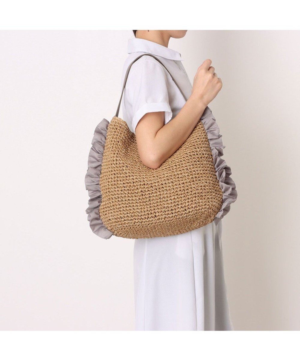 【アンビリオン/UNBILLION】のカシュカシュ cachecache / サイドフリルワンンハンドルトート カゴバッグ インテリア・キッズ・メンズ・レディースファッション・服の通販 founy(ファニー) 　ファッション　Fashion　レディースファッション　Fashion for Women　バッグ　Bags　春　Spring　カラフル　Colorful Design　シンプル　Simple, Minimal　財布　Wallet, Purse　ハンド　Hand, Handmade　フリル　Frill, Ruffle　ペーパー　Paper, Kraft Paper　ミックス　Mix, Mixed Style　モチーフ　Motif, Design Theme　S/S・春夏　SS, Spring/Summer, Warm Season　再入荷　Restock / Back in Stock　夏　Summer　GY|ID: prp329100004869336 ipo3291000000036288560