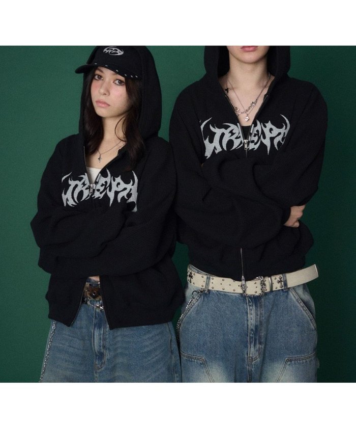 【ウィゴー/WEGO】の【ユニセックス着用ITEM】ワッフルグラフィックカットZIPパーカー インテリア・キッズ・メンズ・レディースファッション・服の通販 founy(ファニー) https://founy.com/ ファッション Fashion レディースファッション Fashion for Women トップス・カットソー Cut & Sew Tops レディースパーカー・カジュアルフーディー Casual Hoodies & Sweatshirts インナー Innerwear 春 Spring 秋 Autumn クール Cool, Chic グラフィック Graphic, Graphic Design シンプル Simple, Minimal スマホ Smartphone, Mobile Device ダブル Double, Double-Breasted デニム Denim, Jeans Material トレンド Trend, Trending Now パーカー Hoodie, Parka フロント Front, Front Design プリント Print, Printed Pattern ワイド Wide, Wide Fit ワッフル Waffle, Waffle Knit 冬 Winter / This Winter S/S・春夏 SS, Spring/Summer, Warm Season おすすめ Recommended / Our Picks 夏 Summer |ID: prp329100004869341 ipo3291000000036288612