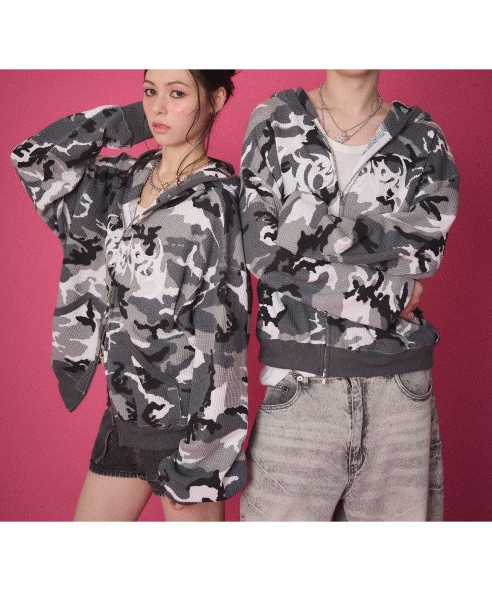 【ウィゴー/WEGO】の【ユニセックス着用ITEM】ワッフルグラフィックカットZIPパーカー インテリア・キッズ・メンズ・レディースファッション・服の通販 founy(ファニー) 　ファッション　Fashion　レディースファッション　Fashion for Women　トップス・カットソー　Cut & Sew Tops　レディースパーカー・カジュアルフーディー　Casual Hoodies & Sweatshirts　インナー　Innerwear　春　Spring　秋　Autumn　クール　Cool, Chic　グラフィック　Graphic, Graphic Design　シンプル　Simple, Minimal　スマホ　Smartphone, Mobile Device　ダブル　Double, Double-Breasted　デニム　Denim, Jeans Material　トレンド　Trend, Trending Now　パーカー　Hoodie, Parka　フロント　Front, Front Design　プリント　Print, Printed Pattern　ワイド　Wide, Wide Fit　ワッフル　Waffle, Waffle Knit　冬　Winter / This Winter　S/S・春夏　SS, Spring/Summer, Warm Season　おすすめ　Recommended / Our Picks　夏　Summer　柄1|ID: prp329100004869341 ipo3291000000036288616