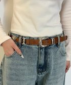 【ウィゴー/WEGO】のLハートコンチョデザインベルト ブラウン|ID: prp329100004869347 ipo3291000000036288716