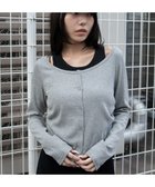 【ウィゴー/WEGO】のカーデドッキングレイヤードロンT 杢グレー|ID: prp329100004869355 ipo3291000000036288791