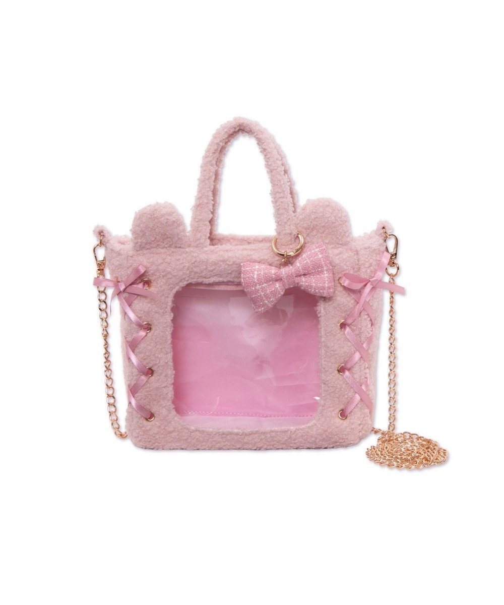 【ウィゴー/WEGO】の【痛バ&推し活グッズ】耳付きレースアップミニぬいショルダー インテリア・キッズ・メンズ・レディースファッション・服の通販 founy(ファニー) 　ファッション　Fashion　レディースファッション　Fashion for Women　ショルダー　Shoulder, Shoulder Strap　スマホ　Smartphone, Mobile Device　チェーン　Chain, Chain Strap　ポケット　Pocket, Pocket Detail　モコモコ　Fuzzy, Fluffy　ライトピンク|ID: prp329100004869364 ipo3291000000036288873