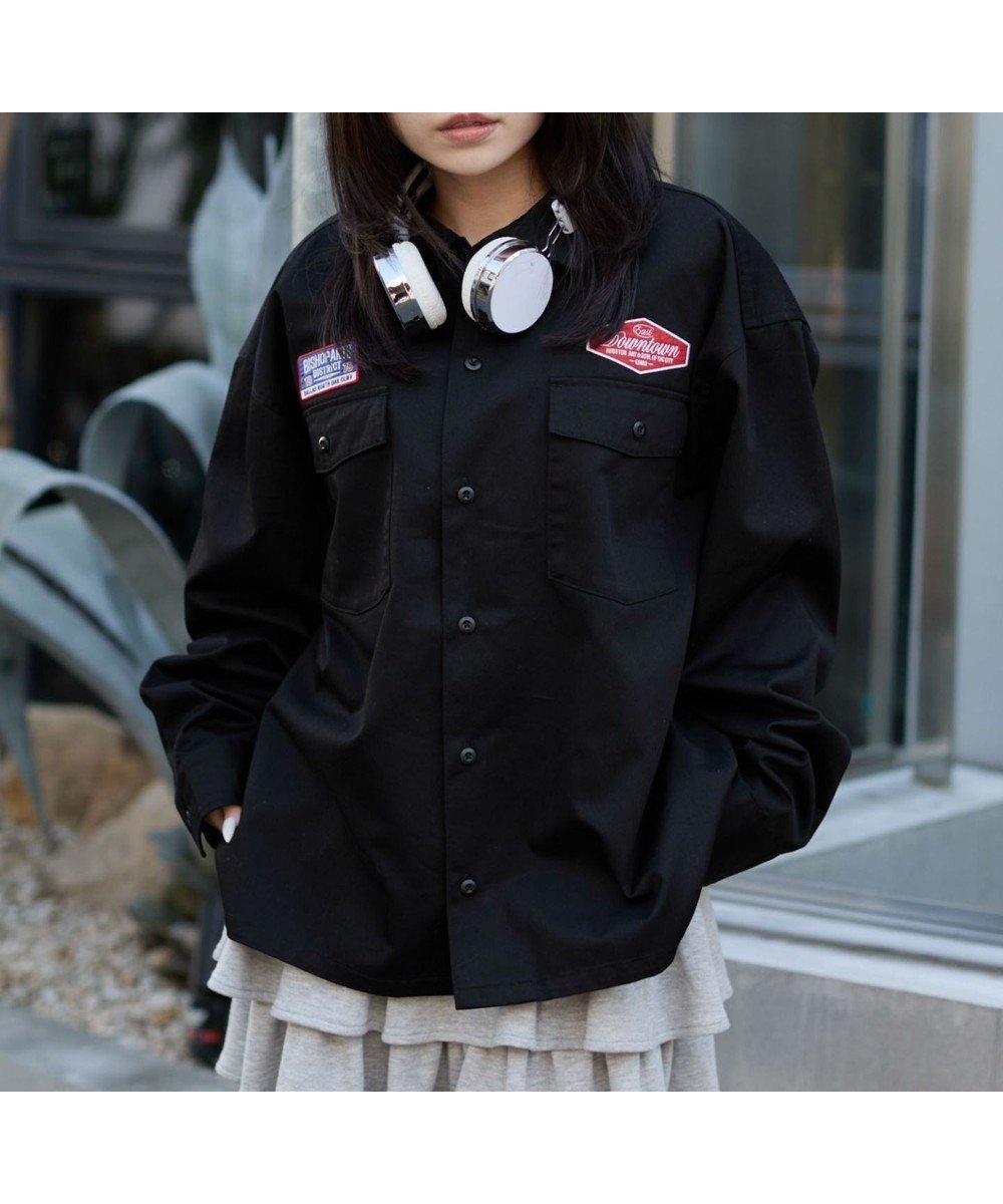 【ウィゴー/WEGO】の【ユニセックス着用ITEM】ワッペンワークシャツ(LS) インテリア・キッズ・メンズ・レディースファッション・服の通販 founy(ファニー) 　ファッション　Fashion　レディースファッション　Fashion for Women　トップス・カットソー　Cut & Sew Tops　シャツ・ブラウス・オフィスカジュアル　Elegant Blouses & Button-Ups　春　Spring　秋　Autumn　カーゴパンツ　Cargo Pants, Utility Pants　スマホ　Smartphone, Mobile Device　トレンド　Trend, Trending Now　長袖　Long Sleeve, Full Sleeve　ポケット　Pocket, Pocket Detail　羽織　Haori, Light Jacket　ミニスカート　Mini Skirt, Short Skirt　ワイド　Wide, Wide Fit　ワーク　Workwear, Utility Style　S/S・春夏　SS, Spring/Summer, Warm Season　おすすめ　Recommended / Our Picks　夏　Summer　ブラック|ID: prp329100004869365 ipo3291000000036288885