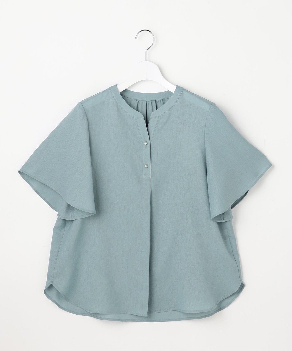 【エニィ スィス/any SiS】のスムージーポリエステル スキッパー ブラウス 人気、トレンドファッション・服の通販 founy(ファニー) 　ファッション　Fashion　レディースファッション　Fashion for Women　トップス・カットソー　Cut & Sew Tops　シャツ・ブラウス・オフィスカジュアル　Elegant Blouses & Button-Ups　春　Spring　ギャザー　Gathered, Ruffled　シンプル　Simple, Minimal　スキッパー　Skipper, Open Collar　スリット　Slit, Slit Detail　タイトスカート　Pencil Skirt, Tight Skirt　パール　Pearl, Pearl Accent　フレア　Flare, Flared　リラックス　Relax, Relaxed Fit　S/S・春夏　SS, Spring/Summer, Warm Season　おすすめ　Recommended / Our Picks　夏　Summer　エレガント 上品　Elegant　新作・新入荷　New Arrivals / New In　 other-1|ID: prp329100004869366 ipo3291000000036288892