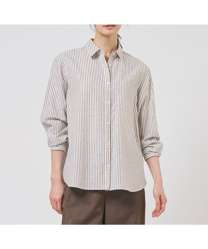 【ジェイ プレス/J.PRESS】のリネンMIX ストライプ シャツ ブラウス インテリア・キッズ・メンズ・レディースファッション・服の通販 founy(ファニー) https://founy.com/ ファッション Fashion レディースファッション Fashion for Women トップス・カットソー Cut & Sew Tops シャツ・ブラウス・オフィスカジュアル Elegant Blouses & Button-Ups カシュクール Wrap Design カフス Cuff Design ギャザー Gathered, Ruffled シンプル Simple, Minimal ストライプ Stripe, Striped Pattern バンブー Bamboo, Bamboo Material ポケット Pocket, Pocket Detail リゾート Resort, Vacation Style リネン Linen, Linen Fabric リラックス Relax, Relaxed Fit エレガント 上品 Elegant 夏 Summer 春 Spring S/S・春夏 SS, Spring/Summer, Warm Season 無地 Plain, Solid Color |ID: prp329100004869370 ipo3291000000036288941