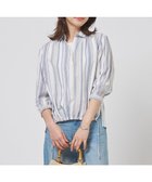 【ジェイ プレス/J.PRESS】のリネンMIX ストライプ スッキパー ブラウス ブルーマルチ系|ID: prp329100004869373 ipo3291000000036288976