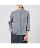 【ジェイ プレス/J.PRESS】のリネンminiチェック バンドカラー ブラウス ネイビーギンガム系|ID: prp329100004869381 ipo3291000000036289073
