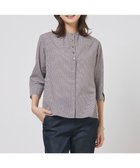 【ジェイ プレス/J.PRESS】のリネンminiチェック バンドカラー ブラウス ブラウンギンガム系|ID: prp329100004869381 ipo3291000000036289078