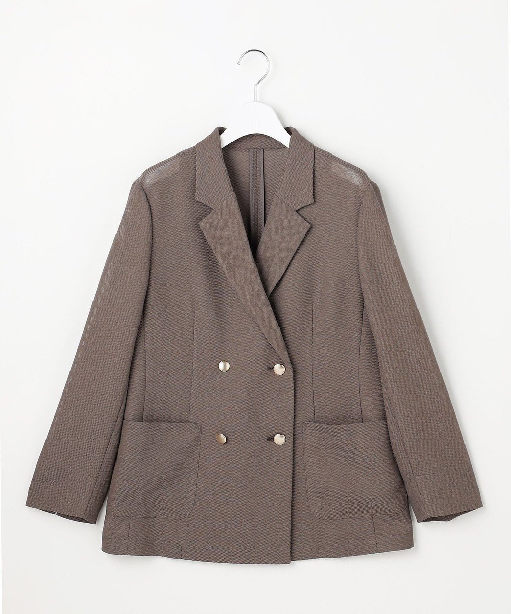 【エニィ スィス/any SiS】のシアーメッシュ ダブルジャケット インテリア・キッズ・メンズ・レディースファッション・服の通販 founy(ファニー) 　ファッション　Fashion　レディースファッション　Fashion for Women　アウター　Coat / Outerwear Collection　レディースジャケット・軽アウター　Jackets　テーラードジャケット / 通勤・きれいめスタイル　Tailored Jackets & Blazers　春　Spring　軽量　Lightweight, Ultra Light　シンプル　Simple, Minimal　ジャケット　Jacket, Outerwear　スリット　Slit, Slit Detail　ダブル　Double, Double-Breasted　デニム　Denim, Jeans Material　トレンド　Trend, Trending Now　フェミニン　Feminine, Girly　ポケット　Pocket, Pocket Detail　メッシュ　Mesh, Net Fabric　S/S・春夏　SS, Spring/Summer, Warm Season　おすすめ　Recommended / Our Picks　夏　Summer　新作・新入荷　New Arrivals / New In　ビジネス 仕事 通勤　Business / Work / Commuting　モカグレー|ID: prp329100004869388 ipo3291000000036289157