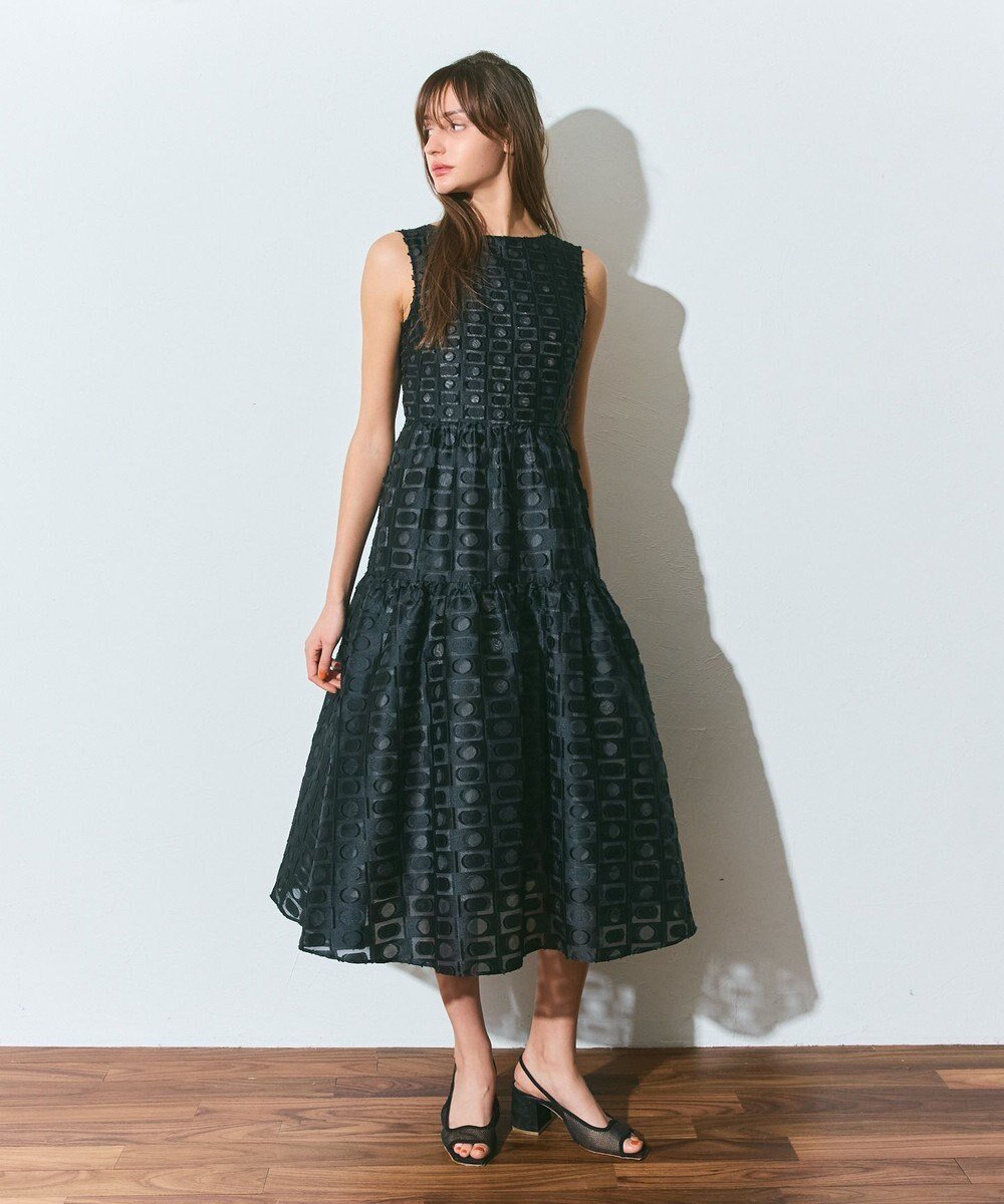 【グレース コンチネンタル/GRACE CONTINENTAL】のキカドットジャガードドレス インテリア・キッズ・メンズ・レディースファッション・服の通販 founy(ファニー) 　ファッション　Fashion　レディースファッション　Fashion for Women　ワンピース　Dresses　フォーマル・パーティードレス・結婚式用ドレス　Elegant & Casual Dresses　カットジャガード　Cut Jacquard　ドレス　Dress, One-Piece　ヴィンテージ　Vintage Style　夏　Summer　春　Spring　S/S・春夏　SS, Spring/Summer, Warm Season　ブラック|ID: prp329100004869405 ipo3291000000036289297