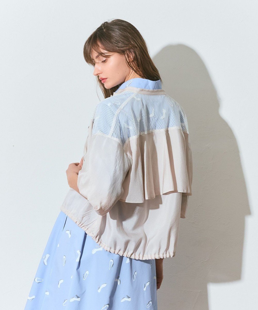 【グレース コンチネンタル/GRACE CONTINENTAL】のメッシュコンビシアーブルゾン インテリア・キッズ・メンズ・レディースファッション・服の通販 founy(ファニー) 　ファッション　Fashion　レディースファッション　Fashion for Women　アウター　Coat / Outerwear Collection　レディースジャケット・軽アウター　Jackets　ブルゾンジャケット・スポーティアウター　Blouson Jackets　コンビ　Combo, Combination Style　シアー　Sheer, See-Through　ショート　Short, Short Length　ジャケット　Jacket, Outerwear　フラップ　Flap, Flap Pocket　ブルゾン　Blouson, Bomber Jacket　ポケット　Pocket, Pocket Detail　夏　Summer　春　Spring　S/S・春夏　SS, Spring/Summer, Warm Season　ベージュ|ID: prp329100004869406 ipo3291000000036289304