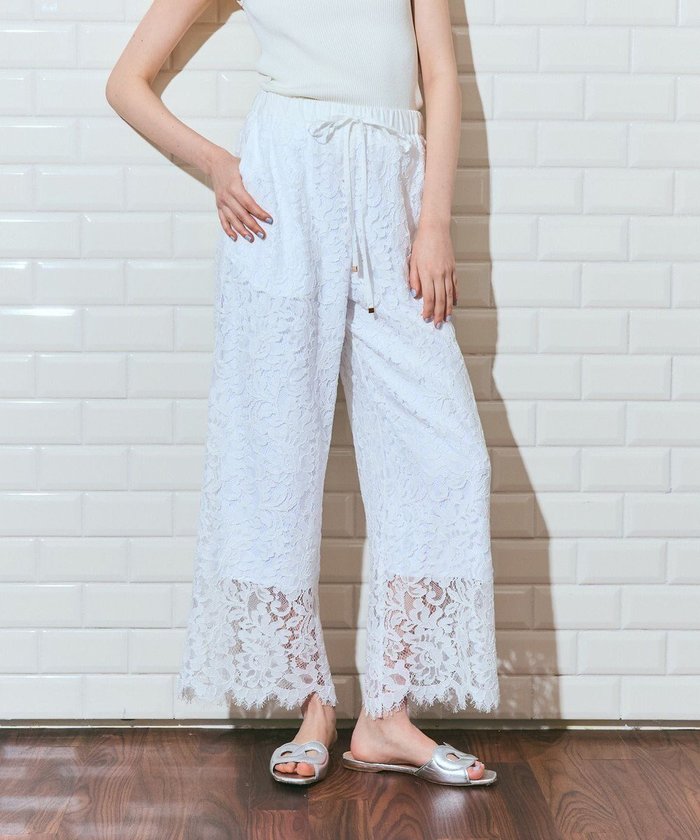 【グレース コンチネンタル/GRACE CONTINENTAL】のレースイージーパンツ インテリア・キッズ・メンズ・レディースファッション・服の通販 founy(ファニー) https://founy.com/ ファッション Fashion レディースファッション Fashion for Women パンツ Pants & Trousers タイプライター Typewriter Fabric, Crisp Cotton ライナー Liner, Inner Layer レース Lace, Lace Fabric ロング Long, Long-Length 夏 Summer 春 Spring S/S・春夏 SS, Spring/Summer, Warm Season |ID: prp329100004869408 ipo3291000000036289317