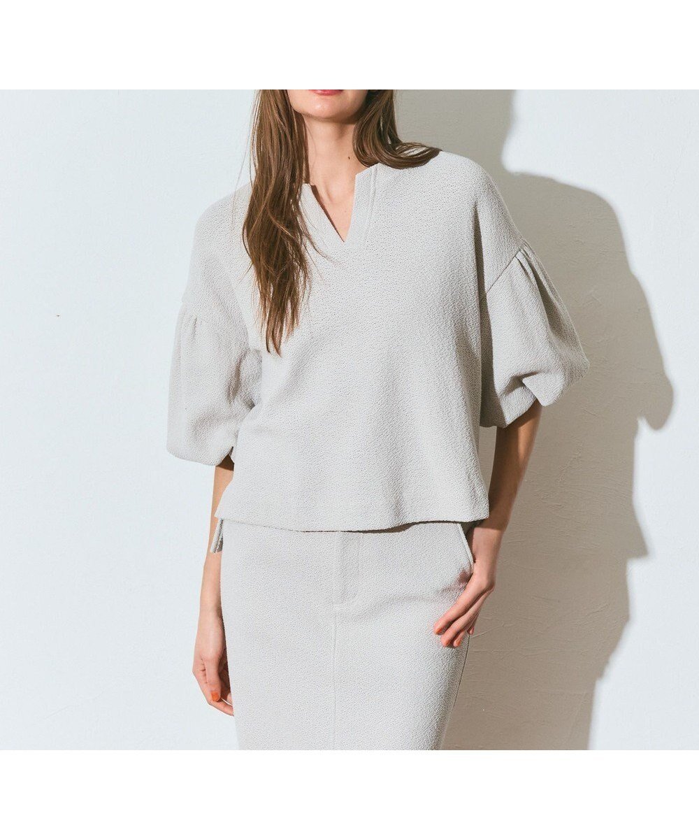 【グレース コンチネンタル/GRACE CONTINENTAL】のバルーンスリーブカットトップ インテリア・キッズ・メンズ・レディースファッション・服の通販 founy(ファニー) 　ファッション　Fashion　レディースファッション　Fashion for Women　トップス・カットソー　Cut & Sew Tops　スリーブ　Sleeve, Long Sleeve / Short Sleeve　チュール　Tulip, Tulip Motif　バルーン　Balloon, Balloon Silhouette　夏　Summer　春　Spring　S/S・春夏　SS, Spring/Summer, Warm Season　ベージュ|ID: prp329100004869410 ipo3291000000036289335
