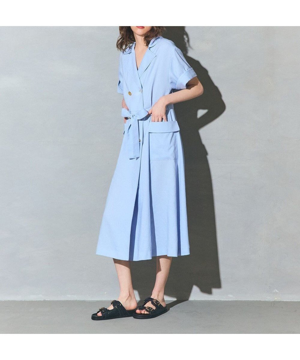 【グレース コンチネンタル/GRACE CONTINENTAL】のリネンタッチミリタリードレス インテリア・キッズ・メンズ・レディースファッション・服の通販 founy(ファニー) 　ファッション　Fashion　レディースファッション　Fashion for Women　ワンピース　Dresses　フォーマル・パーティードレス・結婚式用ドレス　Elegant & Casual Dresses　シャツワンピース / 1枚で着映えコーデ　Shirt Dresses　ドレス　Dress, One-Piece　フレア　Flare, Flared　夏　Summer　春　Spring　S/S・春夏　SS, Spring/Summer, Warm Season　サックス|ID: prp329100004869411 ipo3291000000036289342