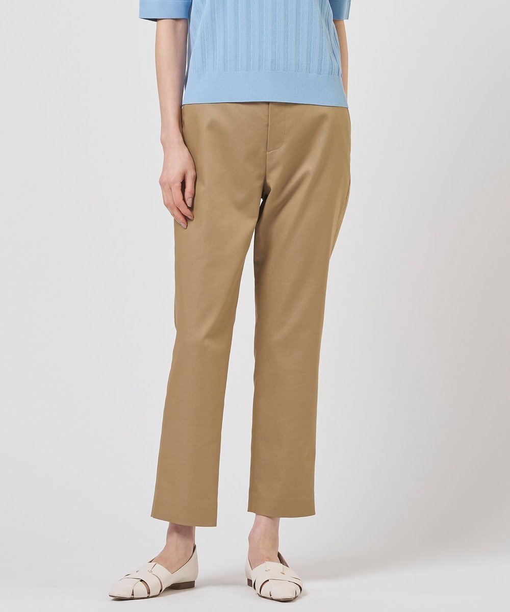 【ジェイ プレス/J.PRESS】の【WEB限定カラーあり】TCシャンブレーサテンST テーパード パンツ インテリア・キッズ・メンズ・レディースファッション・服の通販 founy(ファニー) 　ファッション　Fashion　レディースファッション　Fashion for Women　パンツ　Pants & Trousers　春　Spring　くるぶし　Ankle-Length　サテン　Satin, Glossy Fabric　スマート　Smart, Elegant　テーパード　Tapered, Tapered Pants　フロント　Front, Front Design　ワンポイント　One Point, Statement Accent　S/S・春夏　SS, Spring/Summer, Warm Season　夏　Summer　エレガント 上品　Elegant　キャメル系|ID: prp329100004869423 ipo3291000000036289431