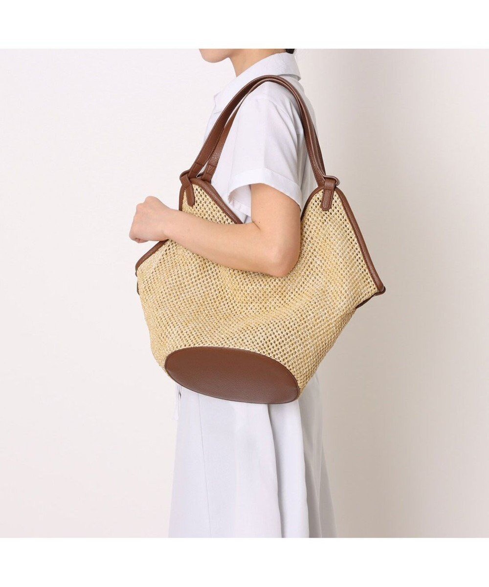 【アンビリオン/UNBILLION】のカシュカシュ cachecache / フェイクレザーショルダーバッグ付雑材風トート インテリア・キッズ・メンズ・レディースファッション・服の通販 founy(ファニー) 　ファッション　Fashion　レディースファッション　Fashion for Women　バッグ　Bags　インナー　Innerwear　春　Spring　カラフル　Colorful Design　軽量　Lightweight, Ultra Light　ハンド　Hand, Handmade　バランス　Balance, Style Balance　ミックス　Mix, Mixed Style　モチーフ　Motif, Design Theme　リゾート　Resort, Vacation Style　S/S・春夏　SS, Spring/Summer, Warm Season　再入荷　Restock / Back in Stock　夏　Summer　旅行　Travel　キャメル|ID: prp329100004869424 ipo3291000000036289442