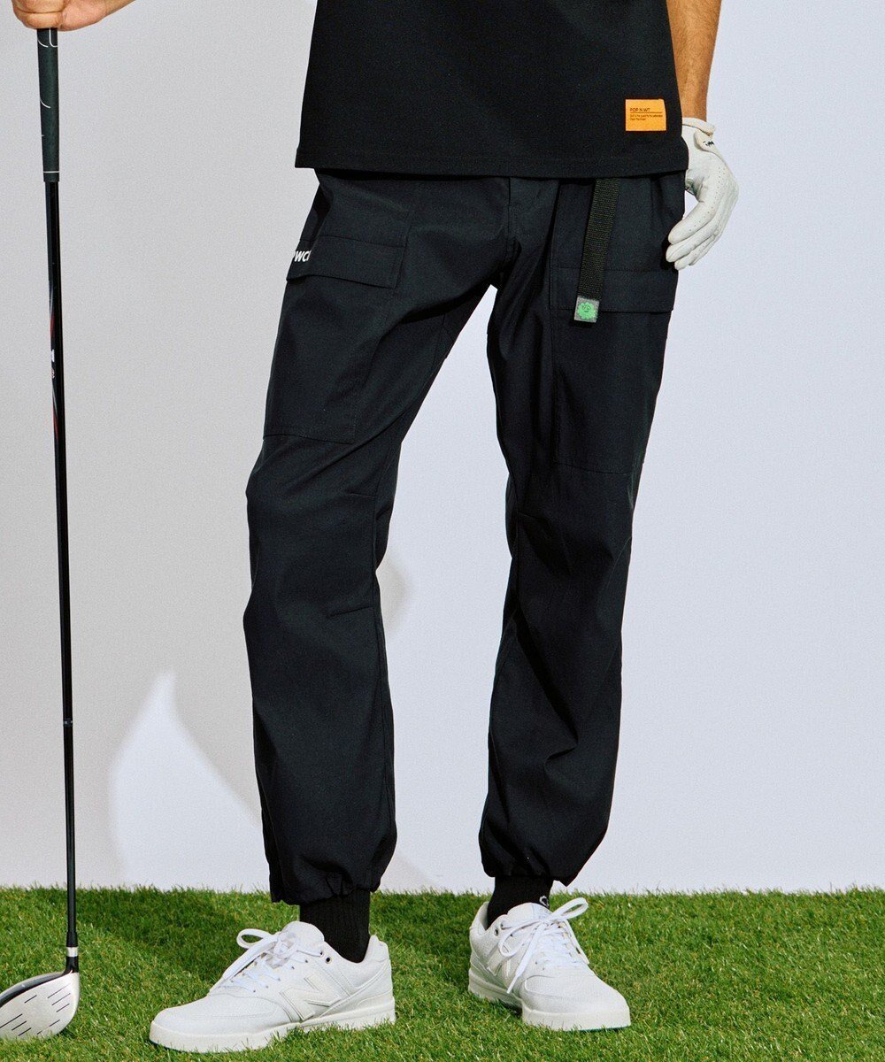 【ピーダブリュサーキュラス/PW CIRCULUS / MEN】の【撥水加工/ ストレッチ】【MEN】ベルト付 ワイドカーゴパンツ ゴルフ インテリア・キッズ・メンズ・レディースファッション・服の通販 founy(ファニー) 　ファッション　Fashion　メンズファッション　Fashion for Men　ボトムス　Bottoms　ゴルフ　Golf　ストレッチ　Stretch, Stretchy Fabric　スピンドル　Spindle, Drawcord　スポーツ　Sports, Activewear　ベーシック　Basic, Essential　ワイド　Wide, Wide Fit　人気　Popular, Best Seller　夏　Summer　春　Spring　S/S・春夏　SS, Spring/Summer, Warm Season　ブラック系|ID: prp329100004869606 ipo3291000000036293212