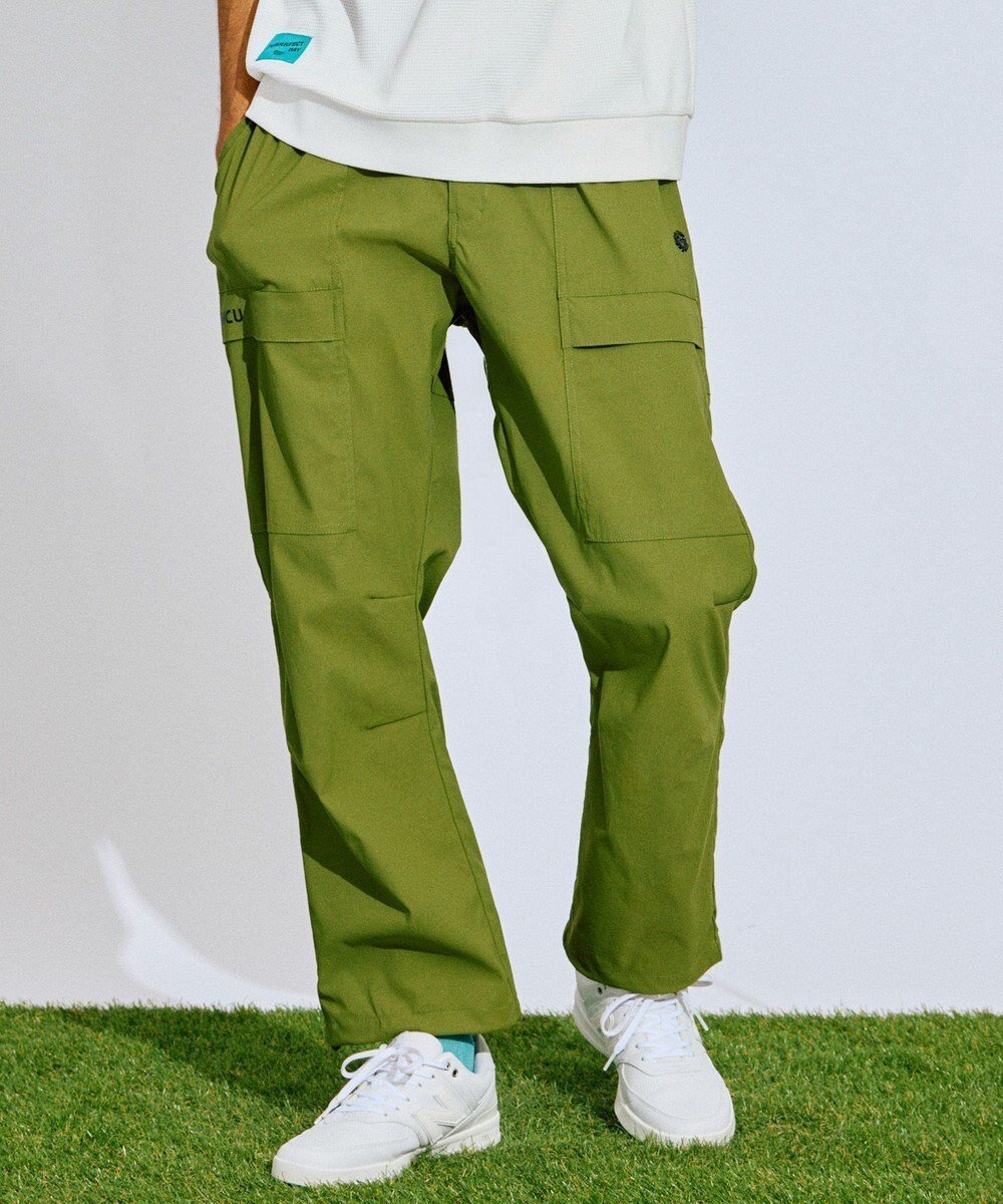 【ピーダブリュサーキュラス/PW CIRCULUS / MEN】の【撥水加工/ ストレッチ】【MEN】ベルト付 ワイドカーゴパンツ ゴルフ インテリア・キッズ・メンズ・レディースファッション・服の通販 founy(ファニー) 　ファッション　Fashion　メンズファッション　Fashion for Men　ボトムス　Bottoms　ゴルフ　Golf　ストレッチ　Stretch, Stretchy Fabric　スピンドル　Spindle, Drawcord　スポーツ　Sports, Activewear　ベーシック　Basic, Essential　ワイド　Wide, Wide Fit　人気　Popular, Best Seller　夏　Summer　春　Spring　S/S・春夏　SS, Spring/Summer, Warm Season　カーキ系|ID: prp329100004869606 ipo3291000000036293213