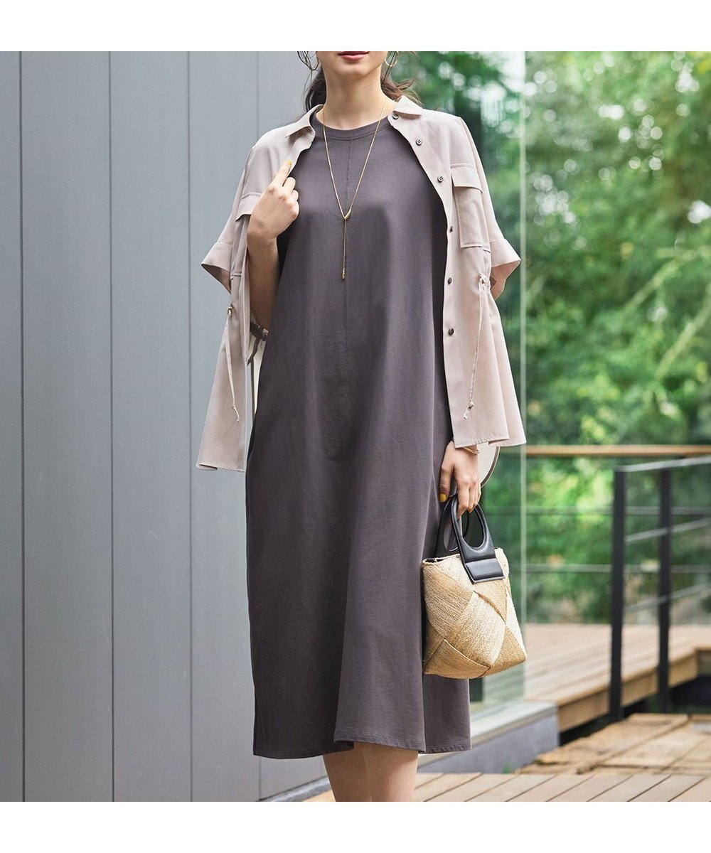 【23区/NIJYUSANKU】の【SLOW/一部店舗限定】MVSコットン T ワンピース インテリア・キッズ・メンズ・レディースファッション・服の通販 founy(ファニー) 　ファッション　Fashion　レディースファッション　Fashion for Women　ワンピース　Dresses　春　Spring　ダウン　Down, Puffer　ボトム　Bottoms, Lower Wear　ワイド　Wide, Wide Fit　S/S・春夏　SS, Spring/Summer, Warm Season　夏　Summer　エレガント 上品　Elegant　2025年　2025　2025春夏・S/S　Spring/Summer 2025 SS25　グレー系|ID: prp329100004869617 ipo3291000000036293275