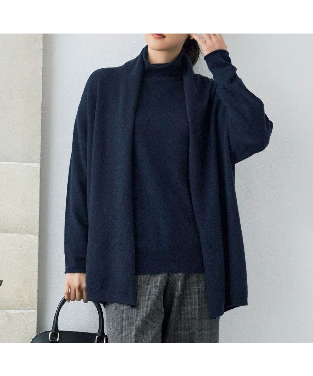【自由区/JIYU-KU】の【洗える】ソフトウールハイゲージ カーディガン インテリア・キッズ・メンズ・レディースファッション・服の通販 founy(ファニー) 　ファッション　Fashion　レディースファッション　Fashion for Women　トップス・カットソー　Cut & Sew Tops　カーディガン・羽織り　Layered Style Cardigans　カーディガン　Cardigan, Knitwear　シンプル　Simple, Minimal　フェルト　Felt, Felt Fabric　洗える　Machine Washable　秋　Autumn　A/W・秋冬　Autumn/Winter　ネイビー|ID: prp329100004869624 ipo3291000000036293309