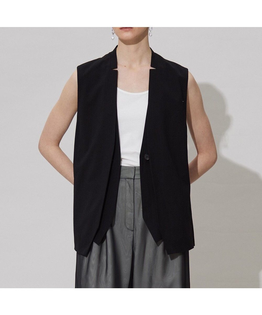 【アイシービー/iCB】の【接触冷感・UVカット・洗える】 T/Rドライリネン ジレ インテリア・キッズ・メンズ・レディースファッション・服の通販 founy(ファニー) 　ファッション　Fashion　レディースファッション　Fashion for Women　アウター　Coat / Outerwear Collection　トップス・カットソー　Cut & Sew Tops　ベスト&ジレ / 重ね着スタイル　Vests & Gilets　春　Spring　洗える　Machine Washable　ストレッチ　Stretch, Stretchy Fabric　ストレート　Straight, Straight Cut　ネップ　Nepp, Slub Yarn　ベスト　Vest, Waistcoat　ベーシック　Basic, Essential　リネン　Linen, Linen Fabric　ワイド　Wide, Wide Fit　S/S・春夏　SS, Spring/Summer, Warm Season　おすすめ　Recommended / Our Picks　夏　Summer　2025年　2025　2025春夏・S/S　Spring/Summer 2025 SS25　ブラック系|ID: prp329100004869628 ipo3291000000036293326