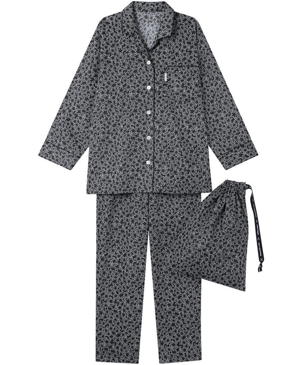 【ワコール 睡眠科学/wacoal suimin】のパジャマ 長袖 長ズボン 綿100%(本体) サテン 【睡眠科学×mintdesigns】 レディース YDX605 睡眠科学/ワコール インテリア・キッズ・メンズ・レディースファッション・服の通販 founy(ファニー) 　ファッション　Fashion　レディースファッション　Fashion for Women　トップス・カットソー　Cut & Sew Tops　アメリカン　American Style　巾着　Drawstring Bag, Kinchaku　サテン　Satin, Glossy Fabric　なめらか　Smooth, Silky Texture　長袖　Long Sleeve, Full Sleeve　パジャマ　Pajamas, Sleepwear　ボトム　Bottoms, Lower Wear　半袖　Short Sleeve, Half Sleeve　メンズ　Men's, Menswear　ロング　Long, Long-Length　旅行　Travel　ブラック|ID: prp329100004869636 ipo3291000000036293381