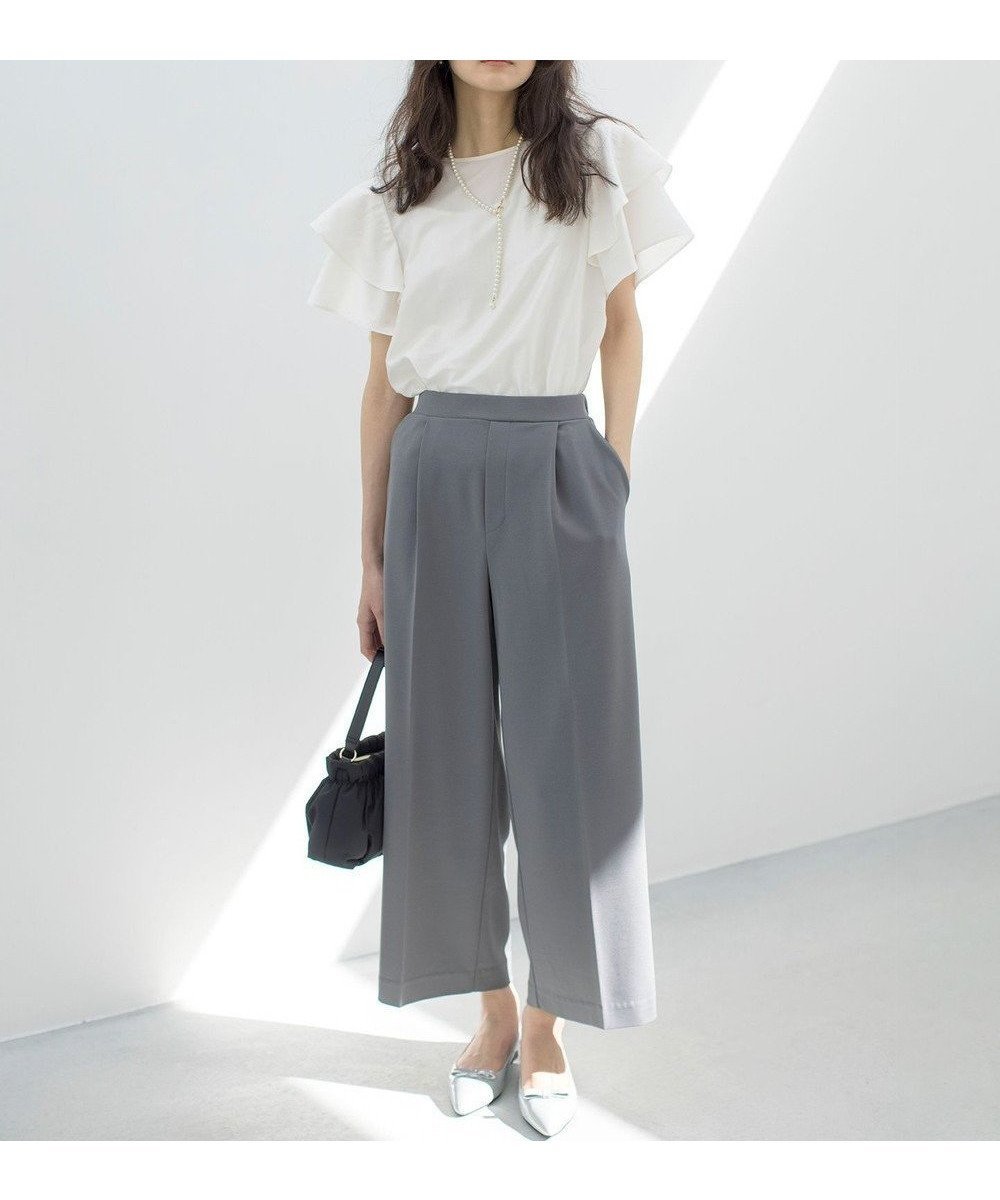 【組曲/KUMIKYOKU】の【WEB限定】ジョーゼットジャージーワイド パンツ 人気、トレンドファッション・服の通販 founy(ファニー) 　ファッション　Fashion　レディースファッション　Fashion for Women　パンツ　Pants & Trousers　春　Spring　カットソー　Cut and Sewn Top　ギャザー　Gathered, Ruffled　吸水　Absorbent, Quick-Dry　ジョーゼット　Georgette, Semi-Sheer Fabric　ストレート　Straight, Straight Cut　セットアップ　Set-Up, Coordinated Outfit　センター　Center, Center Line　ダブル　Double, Double-Breasted　ブルゾン　Blouson, Bomber Jacket　ポケット　Pocket, Pocket Detail　ワイド　Wide, Wide Fit　S/S・春夏　SS, Spring/Summer, Warm Season　おすすめ　Recommended / Our Picks　夏　Summer　 other-1|ID: prp329100004869640 ipo3291000000036293396