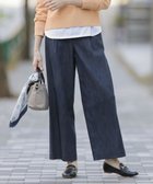 【ジェイ プレス/J.PRESS】の【洗える】セルロースシャンブレー ワイド パンツ ネイビー系|ID: prp329100004869641 ipo3291000000036293411