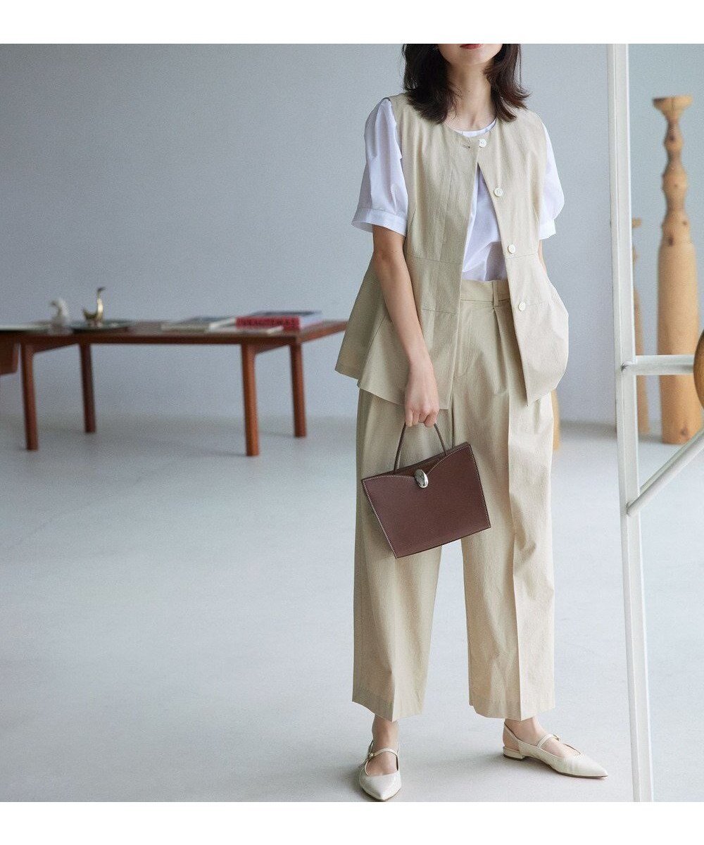 【組曲/KUMIKYOKU】のスーパーライトストレッチ ワイドパンツ インテリア・キッズ・メンズ・レディースファッション・服の通販 founy(ファニー) 　ファッション　Fashion　レディースファッション　Fashion for Women　パンツ　Pants & Trousers　春　Spring　コンパクト　Compact, Small Size　ストレッチ　Stretch, Stretchy Fabric　ストレート　Straight, Straight Cut　フィット　Fit, Slim Fit　ワイド　Wide, Wide Fit　S/S・春夏　SS, Spring/Summer, Warm Season　おすすめ　Recommended / Our Picks　夏　Summer　ベージュ系|ID: prp329100004869644 ipo3291000000036293423