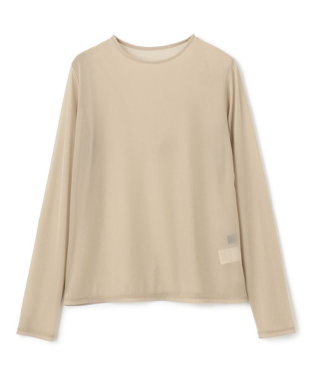 【アンクレイヴ/uncrave】のトリコットシフォン クルーネック カットソー(uncrave STANDARD) インテリア・キッズ・メンズ・レディースファッション・服の通販 founy(ファニー) 　ファッション　Fashion　レディースファッション　Fashion for Women　トップス・カットソー　Cut & Sew Tops　シャツ・ブラウス・オフィスカジュアル　Elegant Blouses & Button-Ups　ロングTシャツ・Tシャツ　Longline T-Shirts & Tees　カットソー・ベーシックTシャツ　Cut-and-Sewn Tops / Stretch Tees & Basics　インナー　Innerwear　秋　Autumn　カットソー　Cut and Sewn Top　今季　This Season, Current Season　シフォン　Chiffon, Lightweight Fabric　ジャケット　Jacket, Outerwear　ストレッチ　Stretch, Stretchy Fabric　ビスチェ　Bustier, Corset Top　冬　Winter / This Winter　A/W・秋冬　Autumn/Winter　S/S・春夏　SS, Spring/Summer, Warm Season　おすすめ　Recommended / Our Picks　夏　Summer　エレガント 上品　Elegant　ベージュ|ID: prp329100004869650 ipo3291000000036293450