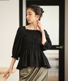 【ハッシュニュアンス/#Newans】の2WAYシャーリングペプラムブラウス ブラック|ID: prp329100004869651 ipo3291000000036293475