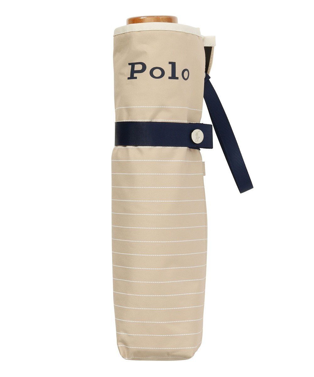 【ムーンバット/MOONBAT】のPOLO RALPH LAUREN 晴雨兼用日傘 折りたたみ傘 ボーダー×パイピング/一級遮光 遮熱 UV インテリア・キッズ・メンズ・レディースファッション・服の通販 founy(ファニー) 　ファッション　Fashion　レディースファッション　Fashion for Women　レイングッズ・傘・晴雨兼用傘　Umbrellas & Rain Gear　アイビー　Ivy Pattern　傘　Umbrella, Parasol　ニューヨーク　New York, NYC Style　パイピング　Piping, Trim Design　ボーダー　Border, Stripe　日傘　Parasol, UV Umbrella　ベージュ|ID: prp329100004869658 ipo3291000000036293499