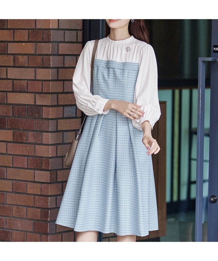 【ティアクラッセ/Tiaclasse】の【洗える】ビスチェ風ツイードチェックドッキングワンピース インテリア・キッズ・メンズ・レディースファッション・服の通販 founy(ファニー) https://founy.com/ ファッション Fashion レディースファッション Fashion for Women ワンピース Dresses 洗える Machine Washable クラシカル Classical, Vintage-Inspired シューズ Shoes, Footwear チェック Check, Plaid, Tartan チュニック Tunic, Long Top ツイード Twill, Twill Weave ドッキング Docking, Mixed Material ハイネック High Neck, Mock Neck ビスチェ Bustier, Corset Top フレア Flare, Flared ポケット Pocket, Pocket Detail モノトーン Monotone, Black and White A/W・秋冬 Autumn/Winter 再入荷 Restock / Back in Stock エレガント 上品 Elegant 新作・新入荷 New Arrivals / New In |ID: prp329100004869659 ipo3291000000036293515