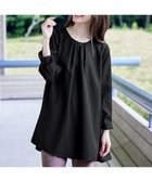 【ティアクラッセ/Tiaclasse】の【洗える】フロントタックバックギャザーフレアチュニックブラウス ブラック|ID: prp329100004869670 ipo3291000000036293594