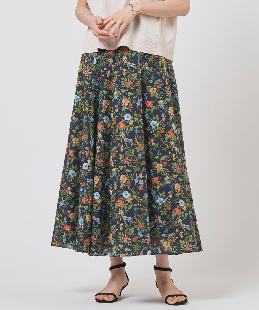 【ジェイ プレス/J.PRESS】のスパンボタニカル プリント ロング フレア スカート 人気、トレンドファッション・服の通販 founy(ファニー) 　ファッション　Fashion　レディースファッション　Fashion for Women　スカート　Skirts　Aライン・フレアスカート　A-Line & Flared Skirts　トレンド　Trend, Trending Now　フレア　Flare, Flared　プリント　Print, Printed Pattern　ボタニカル　Botanical, Floral Pattern　ロング　Long, Long-Length　エレガント 上品　Elegant　夏　Summer　春　Spring　S/S・春夏　SS, Spring/Summer, Warm Season　 other-1|ID: prp329100004869846 ipo3291000000036294876