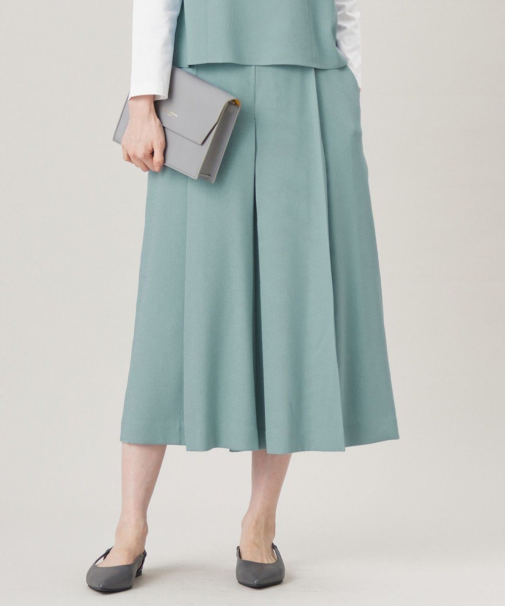 【自由区/JIYU-KU】の【セットアップ対応・接触冷感・洗える】リネンライクシンセティックキュロット パンツ インテリア・キッズ・メンズ・レディースファッション・服の通販 founy(ファニー) 　ファッション　Fashion　レディースファッション　Fashion for Women　セットアップ　Matching Sets　レディースパンツ・ボトムス　Pants & Trousers / Bottoms　おすすめ　Recommended / Our Picks　エレガント 上品　Elegant　キュロット　Culottes, Wide Shorts　ジャケット　Jacket, Outerwear　ストレッチ　Stretch, Stretchy Fabric　セットアップ　Set-Up, Coordinated Outfit　ビスチェ　Bustier, Corset Top　フレア　Flare, Flared　ボックス　Boxy, Box Shape　夏　Summer　春　Spring　S/S・春夏　SS, Spring/Summer, Warm Season　洗える　Machine Washable　ライトブルー|ID: prp329100004869855 ipo3291000000036294926