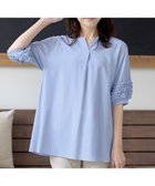 【ティアクラッセ/Tiaclasse】のフリル付きパフスリーブチュニック サックス|ID: prp329100004869864 ipo3291000000036294975